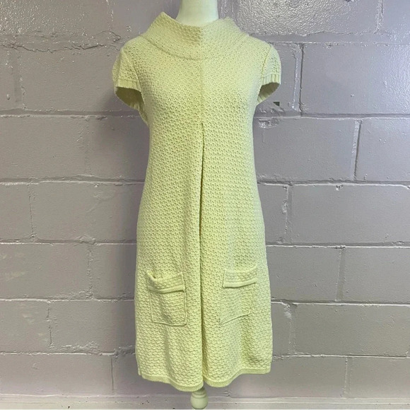 Fossil Knit Short Sleeve Mini Dress Medium Cream White - Picture 1 of 10